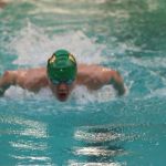 Redmond High&rsquo;s Ivan Graham (left) blasts his way to first place in the 100-yard butterfly and notches a state-qualifying time of 54.28 on Tuesday at Redmond Pool. Right, Redmond&rsquo;s Thane Suen swims to second in the 200-yard freestyle in 1:56.70. Eastlake won the nonleague rivalry meet, 110-76. Andy Nystrom, Redmond Reporter