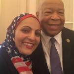 Aneelah Afzali with Rep. Elijah Cummings (D-MD) at President Trump&rsquo;s first congressional address in Washington, D.C. Courtesy photo