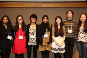 STEM honorees who reside in Redmond are, from left to right, Neha Hulkund, Vaishnavi Phadnis, Neha Nagvekar, Aliya Shabbir, Anna Wang, Kate East and Virginia Qian. Courtesy photo