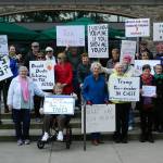 Two dozen residents from Trilogy on Redmond Ridge participated in a march on April 15 to urge President Donald Trump to release his taxes. Courtesy photo