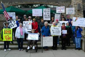 Newly formed Trilogy political groups march to urge President Trump to reveal his tax returns