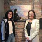 From left, Chelsea Shu of Redmond High School, who received an honorable mention in this year&rsquo;s Congressional Art Competition, with Congresswoman Suzan DelBene (WA-01). Courtesy Photo