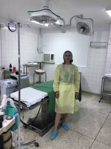 Dr. Bettina Paek, pictured at Victoria Jubilee Hospital in Jamaica, performed the county&rsquo;s first-ever ultrasound-guided intrauterine transfusion July 20. Photo courtesy of EvergreenHealth