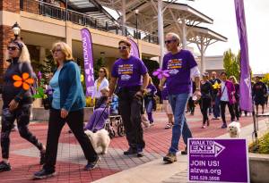 Participants in a Walk to End Alzheimer&rsquo;s event. Contributed photo