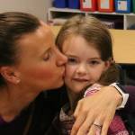A kiss before class at Horace Mann Elementary