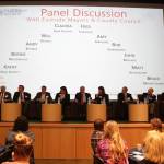 King County Council member Kathy Lambert, Woodinville Mayor Bernie Talmas, Bothell Mayor Andy Rheaume, Duvall Mayor Will Ibershof, King County Council member Claudia Balducci, Issaquah Mayor Fred Butler, Kirkland Mayor Amy Walen, Sammamish Mayor Bob Keller, Bellevue Mayor John Stokes, Snoqualmie Mayor Matt Larson and Mercer Island Mayor Bruce Bassett attended the Leadership Eastside annual mayor&rsquo;s panel Sept. 8 at Cascadia College in Bothell. Megan Campbell, Bothell/Kenmore Reporter