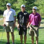 From left, Bear Creek golfers Jon Campbell, Oliver Nordberg and John Hayes at The Golf Club at Redmond Ridge on Monday afternoon. Andy Nystrom, Redmond Reporter