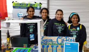 From left to right, Legion of Bot members Sahana Sasikumar, Roshni Srikanth, Tarini Srikanth and Nitya Vangala.