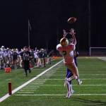 Redmond High&rsquo;s Bradley Cagle hauls in one of his three touchdown passes during last Friday night&rsquo;s win over Heritage. Courtesy of Matt Campbell Photography, www.sportspixs.com