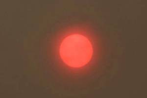 The sun in Puget Sound during intense wildfires this summer. File photo