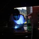Jim Athan, owner of Ace Iron Works, welds in his shop. Aaron Kunkler/Redmond Reporter