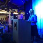 Lake Washington Institute of Technology Presidnt Amy Morrison Goings tells the audience at the annual Bright Futures Benefit Breakfast event why their donations are so important. Samantha Pak, Kirkland Reporter