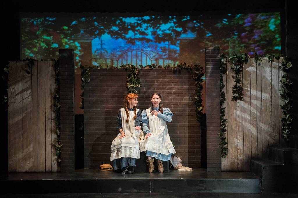 Emily Brooks interacts with Zoe Foster as Diana in Anne of Green Gables. Courtesy of Michael Brunk/ nwlens.com