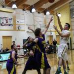 Overlakes Connor Tarbet, right, fires away against Concrete. Courtesy of David Chudzik
