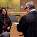 Tanika Padhye being sworn in. Contributed by the City of Redmond