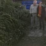 Scoutmaster Kevin Kelly and his son Holden Kelly during last weekends tree recycling event. Courtesy of Shelby Anderson