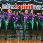 Redmond High dancers perform in the Kick competition at nationals. Front row, Makenzie Snow, Ava Williamson and Jocelyn Leiter; second row, Jessica Blanding (not visible), Ana Baldner, Evie Arnquist and Jaime Wilkinson; back row, Mallory Ekman, Deryni Mahoney and Kaitlin Brown. Photo courtesy of USA Dance Nationals
