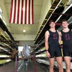 Will Spencer, left, and his brother John at the Stanford University boathouse in nearby Redwood City, California. Photo courtesy of Trey Holterman