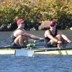 Stanford Universitys varsity four boat finished eighth at the Head of the Charles regatta in Boston last October. Left to right in the boat, coxswain Sarah Taylor, John Spencer, Will Spencer, John Coffey and Bart Scherpcier. Photo courtesy of Steve Buckley