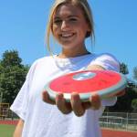 Redmonds Kaitlyn Hartman set a new girls school record in the discus with a 128-10. Andy Nystrom / staff photo