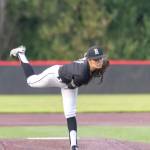 Redmonds Emily Tsujikawa fires away for the Rippers Baseball Club. Photo courtesy of Howard Campbell