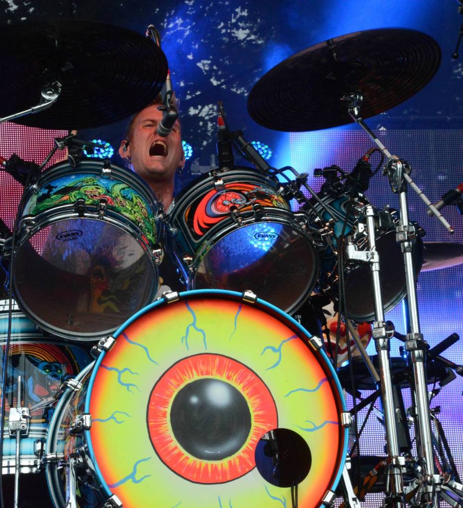 Mastodons Brann Dailor gets intense behind his drum kit. Photo courtesy of Cat Rose