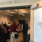 David Hablewitz of Stop405Tolls walks into the meeting of the I-405/SR 167 Executive Advisory Group on June 25 at the Kirkland Justice Center. Katie Metzger/staff photo