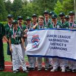 The Redmond Juniors All-Star baseball team, which is comprised of players between 13 to 14 years of age from the Redmond West and Redmond North Little League organizations, won the District 9 all-star tournament on July 1 at Hartman Park in Redmond.                                The Redmond squad will compete at the state tournament in Yakima on July 13. The manager of the Redmond Juniors baseball squad is Bob Jones and the coaches are Marc LaPierre and Chris Payne. Members of the team roster include Seamus Brown, Sean Paul Brown, KJ Butcher, Henry Cobb, Javier Garcia, Daniel Harman, James Harris, Isaiah Lee, Alex Martin, Trevin Molina, Connor ORourke, Will Shoesmith, Alex Staggs, Reed Talbot, Ishan Valji and Liam White.                                Photo courtesy of Ellie ORourke