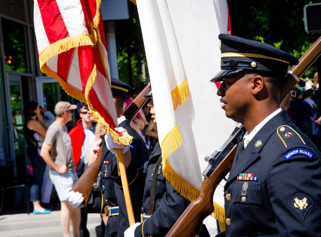 Veterans march in the Derby Days parade. Photo courtesy of the city of Redmond