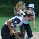 Karli Kostoff makes a play at shortstop.