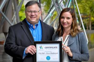 Redmond’s City Hall receives champion level EnviroStars status