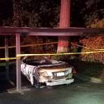 Crews extinguished the fire quickly but the vehicle was fully destroyed. Photo courtesy of Redmond Police