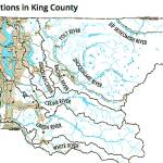 Map shows the major river locations in King County. Photo courtesy of King County