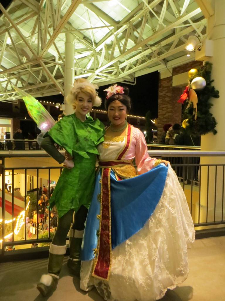 Tinkerbell and Mulan were out at Redmond Town Center Dec. 1 to enjoy the holiday festivities. Samantha Pak/staff photo