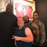 Sportswriter Shaun Scott and his friends Brian Walker and Tony Walker met NBA legend Shaquille ONeal at Big Chicken restaurant in Las Vegas, Nevada on Nov. 24. Courtesy photo
