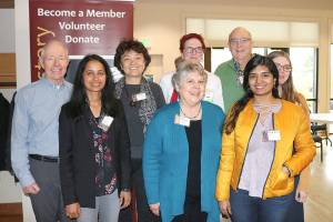 From left: John Oftebro, Indira Krishnaswami, ChuNi Kao, Paige Norman, Magy Rockenbeck, Anju K. Anad, Ed OBrien, and Tasia Williams. Stephanie Quiroz/staff photo.