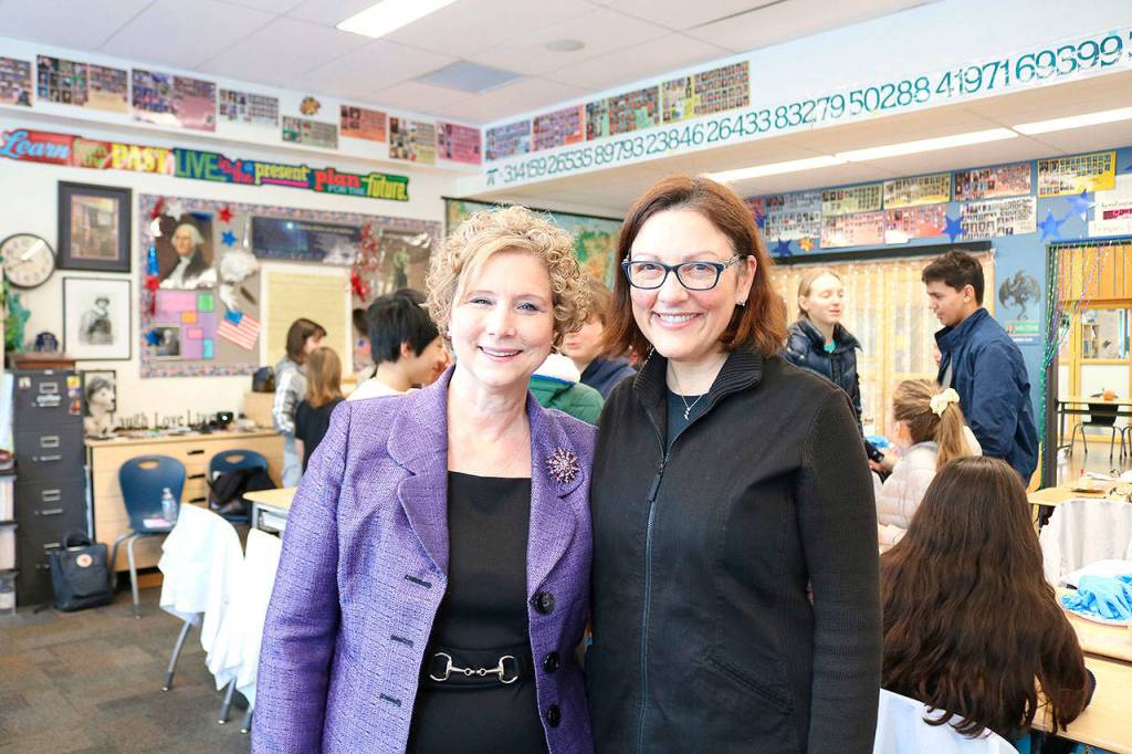 Rep. Suzan DelBene has helped co-teach with Brigitte Tennis for the last four years. Stephanie Quiroz/staff photo