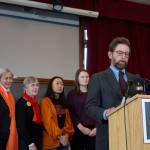 Paul Kramer speaks at a press conference on the one-year anniversary of the Marjory Stoneman Douglas High School shooting. His son Will was a survivor of a gun violence incident in Mukilteo. Ashley Hiruko/staff photo