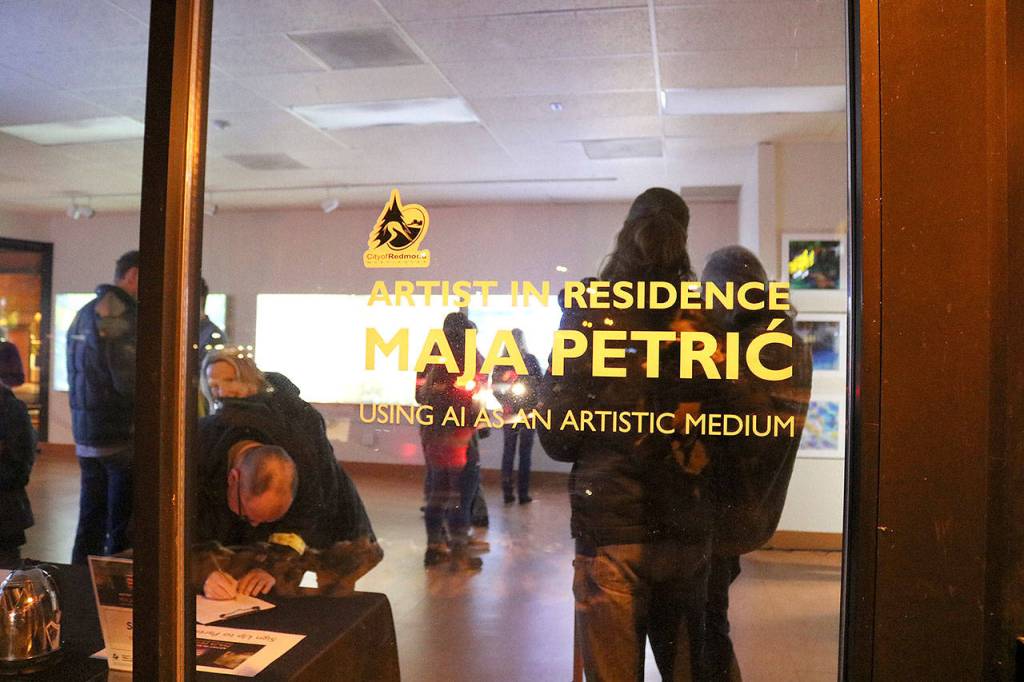 Maja Petrićs art installations use light as an artistic tool to elicit transformative experiences. Stephanie Quiroz/staff photo.                                Redmonds artist-in-residence, Maja Petrić opened the doors to the public on Feb. 22. The gallerys drop-in hours are from 3-8 p.m. on Mondays and Thursdays. Stephanie Quiroz/staff photo.