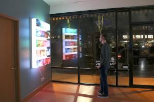 Attendees viewed Maja Petrics light installations on Feb. 22. Petrics art gallery is located at 16528 Cleveland St., Building D in Redmond. Stephanie Quiroz/staff photo