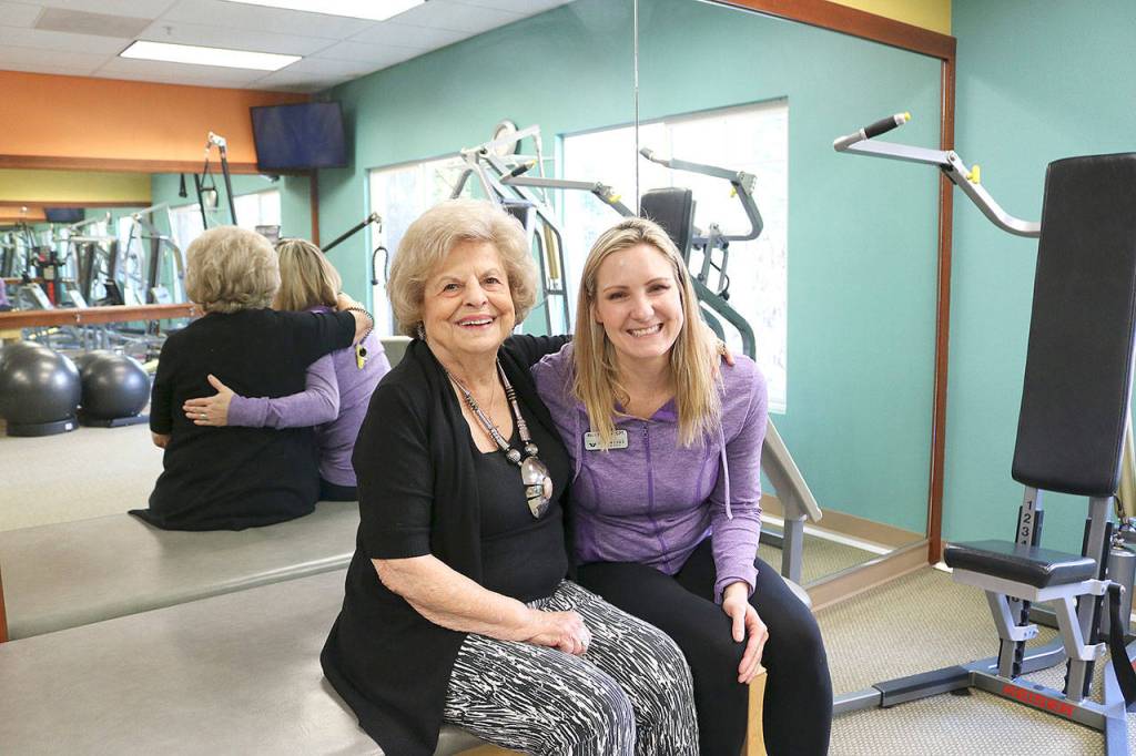 Toni Underwood works out with her PrimeFit coach Kelly Fennelly three times a week. They work on strengthening legs, back, and chest. Stephanie Quiroz/staff photo.