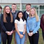 Eastside Catholic School salutatorians, from left to right: Michael Sentman, Elizabeth Brummer, Benjamin Lombardi, Angel Lin, Barret Albright, Madeline Kerbs and Anna Leist. Photo courtesy of Eastside Catholic School