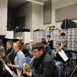 RHS jazz band rehearses Queen Bee by Sammy Nestico for their April 21 performance at Carnegie Hall in New York. Saxophones from left: Yotam Snir, Jackson Graves, Noah Barr, Emma Johnson, Ryan York. Trombones from left: Matthew Ovanesyan, Andrew Shi, Trevor Michalski, Jonathan McCrady. Trumpets from left: Rafael de Ocampo, Martin Shi, Shane Melrose. Piano: Aaron Hong. Bass: Ryan Butler. Drums: William Hartman. Madison Miller/staff photo