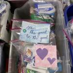 St. Jude Parish members assembled Need Kits with hygiene products at the annual Service Day on March 30. Need Kits were also assembled by elders of 10 assisted living communities. The elderly also donated motivational art cards to put inside each kit. Stephanie Quiroz/staff photo