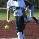 Redmonds Kiki Milloy unleashes a pitch against Eastlake. Andy Nystrom / staff photo