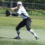 Redmond High shortstop Camille Eaton makes a play against Newport High on Saturday. Andy Nystrom / staff photo