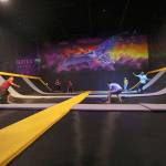 Vertex Arena offers over 10,000 square feet of elevated wall-to-wall trampolines on five different trampoline court areas for trampoline dodgeball, slam dunk basketball and more. Courtesy photo of VA.