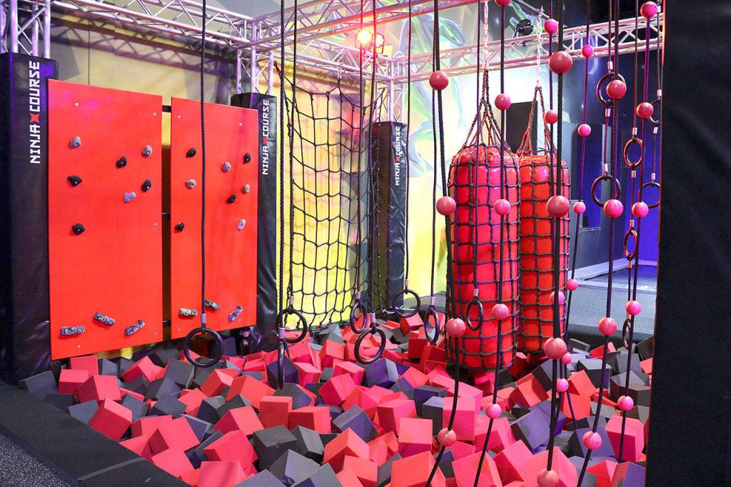 The arenas seven-lane ninja course has easy, moderate, and hard obstacles challenges. Stephanie Quiroz/staff photo