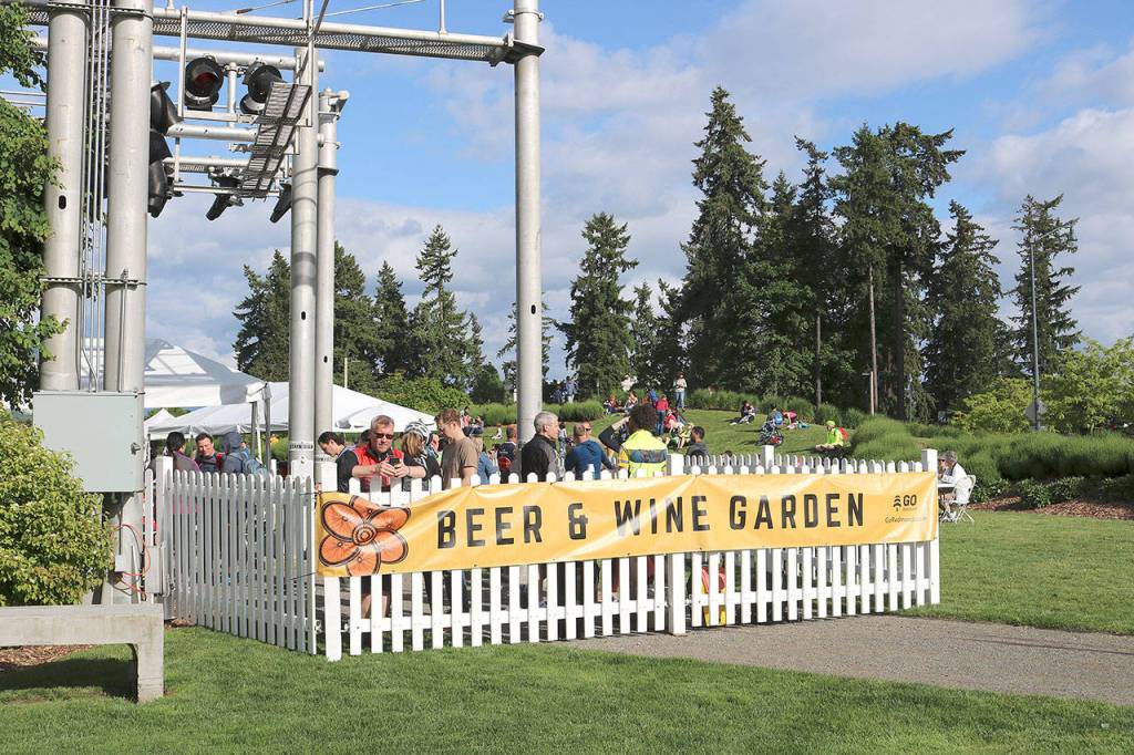 The beer and wine garden served local beer and wine including a speciality bike cocktail on May 17. Stephanie Quiroz/staff photo