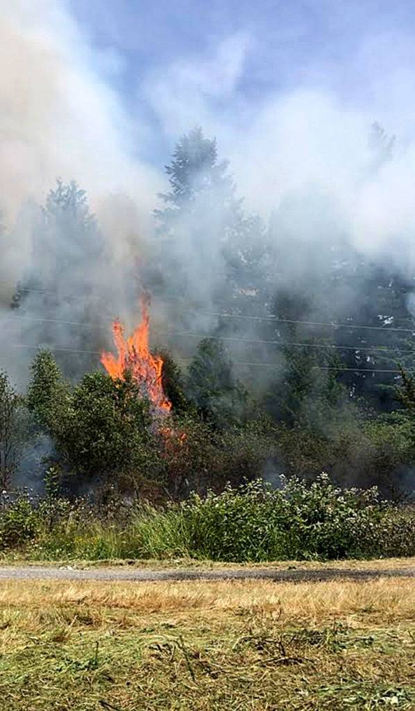 An image of the fires on the Powerline Trail in Redmond. Photo courtesy of Michael Snook